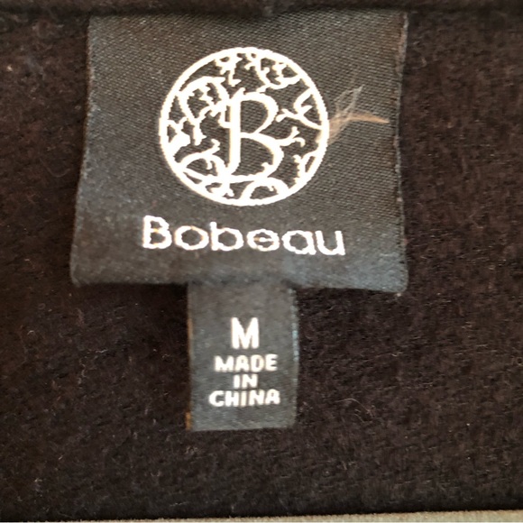 BOBEAU One Button Fleece Wrapped Cardigan Black - Picture 3 of 4